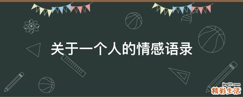 关于一个人的情感语录