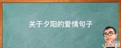 关于夕阳的爱情句子