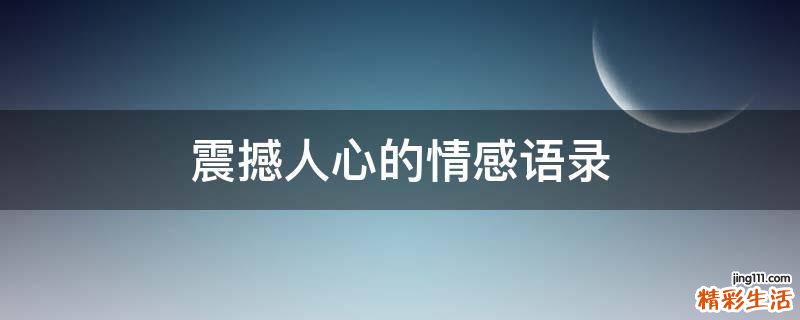 震撼人心的情感语录