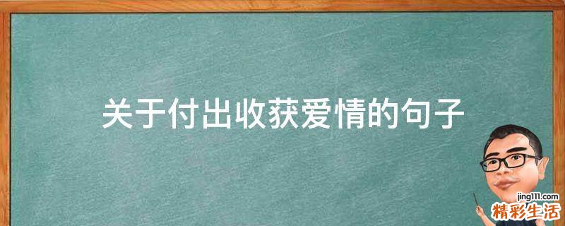 关于付出收获爱情的句子