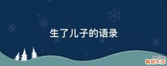 生了儿子的语录