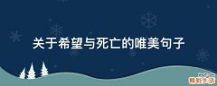 关于希望与死亡的唯美句子