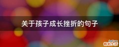 关于孩子成长挫折的句子