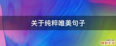 关于纯粹唯美句子