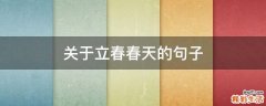 关于立春春天的句子