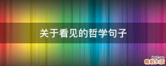 关于看见的哲学句子