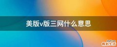 美版v版三网什么意思