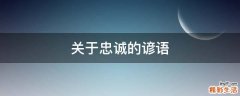 关于忠诚的谚语