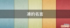 凑的名言