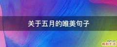 关于五月的唯美句子