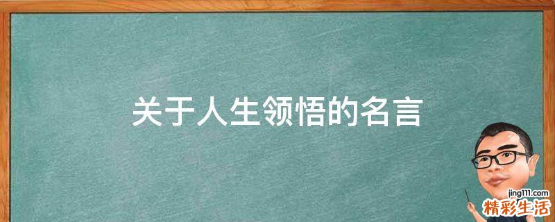 关于人生领悟的名言
