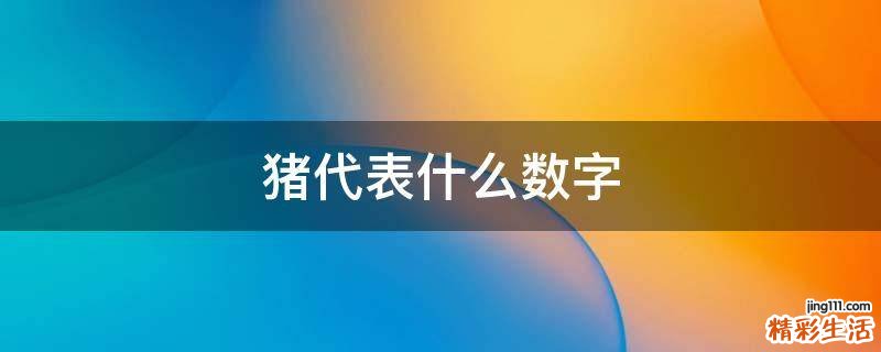 猪代表什么数字