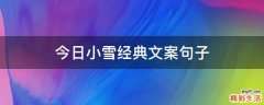 今日小雪经典文案句子