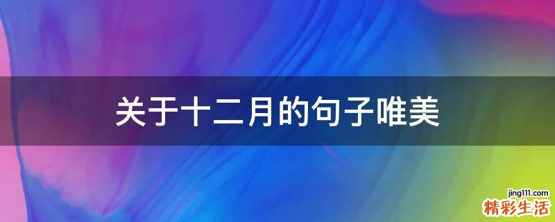 关于十二月的句子唯美
