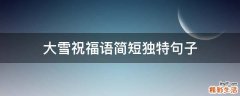 大雪祝福语简短独特句子
