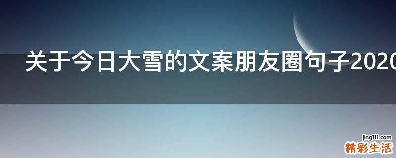 关于今日大雪的文案朋友圈句子2021