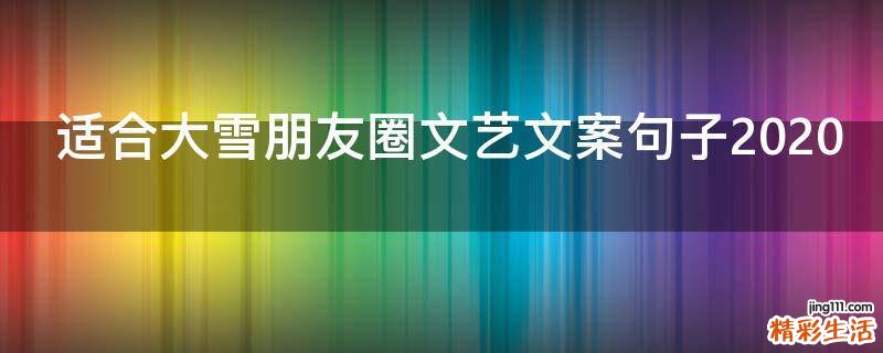 适合大雪朋友圈文艺文案句子2021