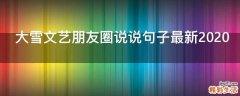 大雪文艺朋友圈说说句子最新2021