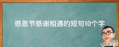 感恩节感谢相遇的短句10个字