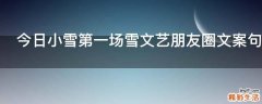 今日小雪第一场雪文艺朋友圈文案句子