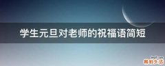 学生元旦对老师的祝福语简短