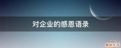 对企业的感恩语录