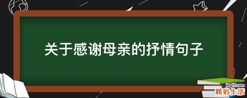 关于感谢母亲的抒情句子