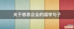 关于感恩企业的国学句子