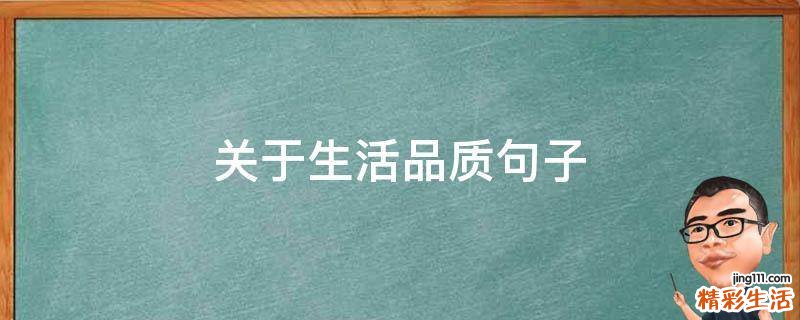 关于生活品质句子