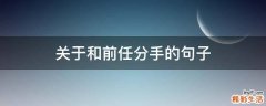 关于和前任分手的句子