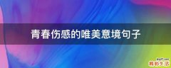 青春伤感的唯美意境句子