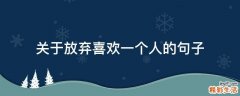 关于放弃喜欢一个人的句子