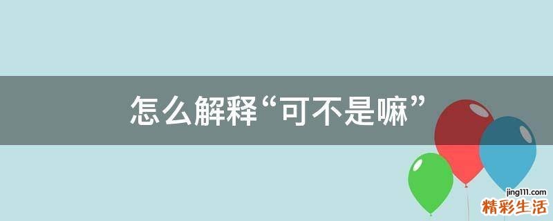 怎么解释“可不是嘛”