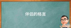 伴侣的格言