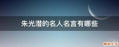 朱光潜的名人名言有哪些