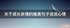 关于成长亲情的唯美句子说说心情
