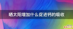晒太阳增加什么促进钙的吸收