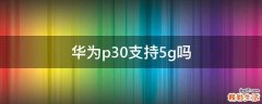 华为p30支持5g吗
