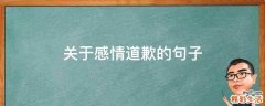 关于感情道歉的句子