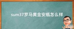 sum37罗马黄金安瓶怎么样