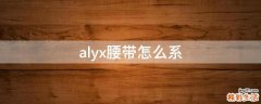 alyx腰带怎么系
