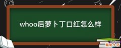 whoo后萝卜丁口红怎么样