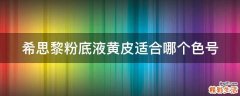 希思黎粉底液黄皮适合哪个色号