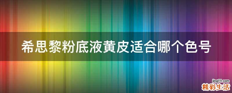 希思黎粉底液黄皮适合哪个色号
