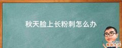 秋天脸上长粉刺怎么办