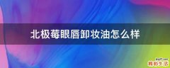 北极莓眼唇卸妆油怎么样