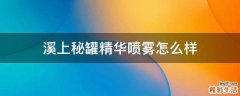 溪上秘罐精华喷雾怎么样