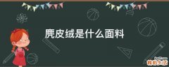 麂皮绒是什么面料