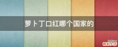 萝卜丁口红哪个国家的