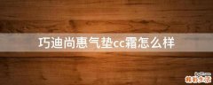 巧迪尚惠气垫cc霜怎么样